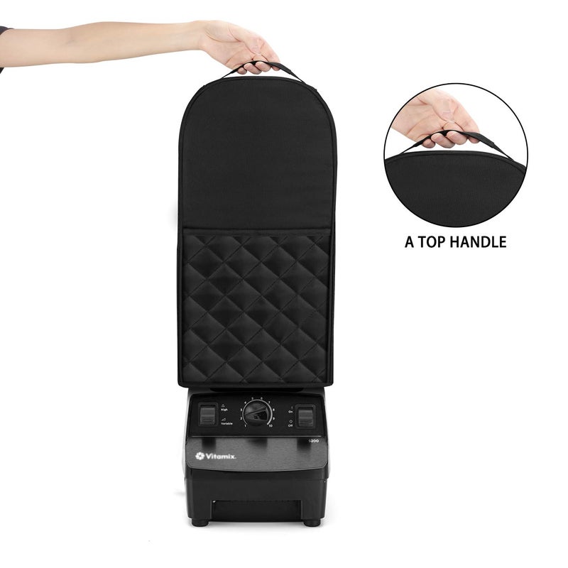Luxja Blender Cover Compatible with Vitamix 64 oz. Low-Profile Blender, Black(quilted) - Image 4